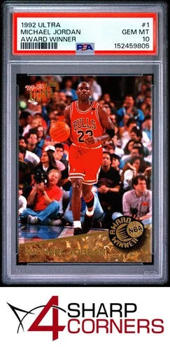 1992 ULTRA AWARD WINNERS #1 MICHAEL JORDAN BULLS HOF PSA 10
