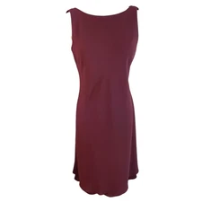 Jones Wear Women's Size 6 Maroon Sleeveless Draped Neck A-Line Dress