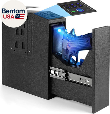 Biometric Fingerprint Mountable Gun Safe, Passcode, Keys and Quick Access Auto P