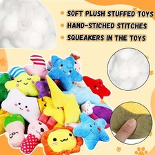 80-Piece Colorful Plush Squeaky Dog Toys