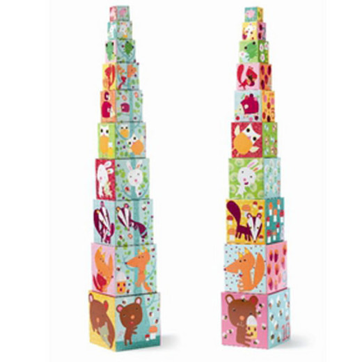 Djeco Stacking Cubes 10 Forest Blocks