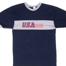 VINTAGE CHAMPION TEAM USA RINGER TEE SHIRT 1980S MEDIUM MADE IN USA