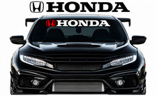 Windshield Banner Graphics Compatible With Honda Decal White W Red Windshield Banner Graphics Compatible With Honda Decal White W Red