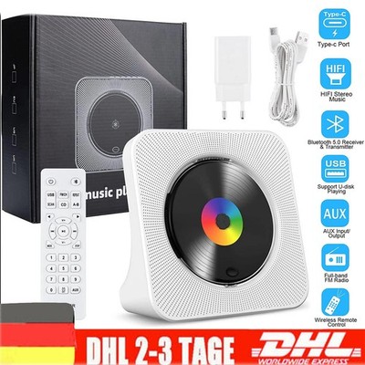CD Player Persönlicher MP3 Player mit Bluetooth FM Radio HiFi Lautsprecher DHL