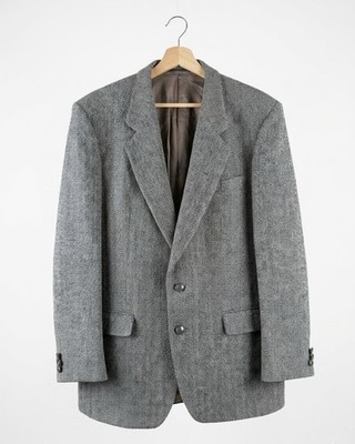 Vintage Alexandre of England Wool Tweed Herringbone Suit Coat 2-Button Notch