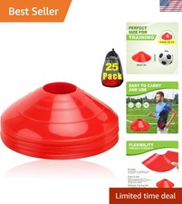 Lightweight Training Cones - 25 Pack for Soccer, Basketball  Agility Drills