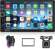 Nhopeew Double Din Car Stereo with Bluetooth and Backup Camera 7 Inch Touch S...