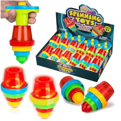 Spineez Light Up Tops - 12-Pack Spinner Toys for Goodie Bags