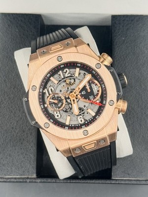 Hublot Big Bang Unico 45mm 18k King Gold Skeleton Chronograph 411.OX.1180.RX
