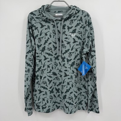 Columbia Men's PFG Wild Cast Camp Long Sleeve Hoodie T-Shirt Size S Omni-Shade