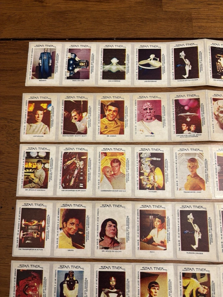 Star Trek 1979 Swizzels Reino Unido Completo (RARO) 54 Cartas Conjunto Tiras Originais Sem Cortes/ - Imagem 2 de 4