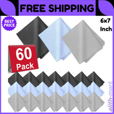 60-Pack Microfiber Cleaning Cloths for Glasses, 6X7 Inch Premium Lens Cleaning C