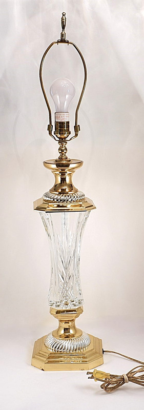 Waterford Crystal & Brass Florence Court Collection 33" Electric Table Lamp