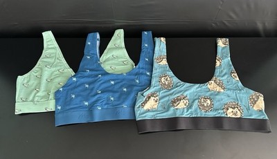 3 Pack Women s Lounge Bras Size Large Cute Animal Prints Wireless Bralettes NEW 