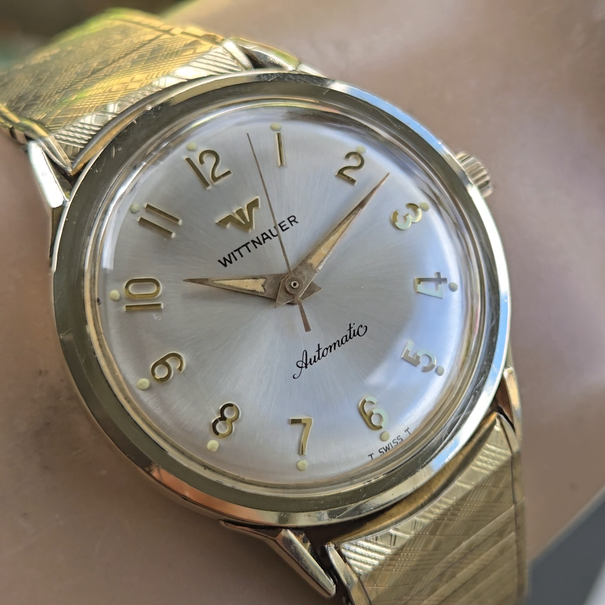 Vintage WITTNAUER men's automatic watch 11SR 10k GF Art number