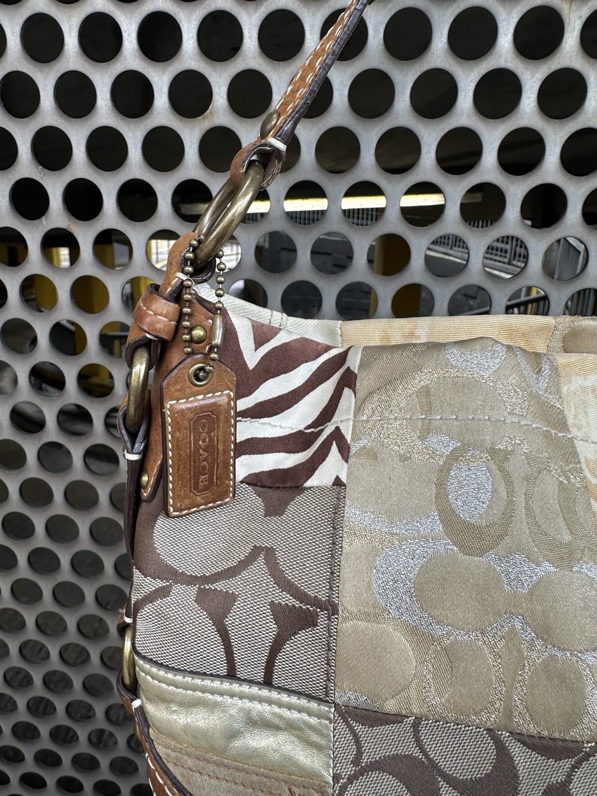 00s Signature Coach monogram patchwork brown canv… - image 4