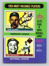 YOGI BERRA 1975 Topps Autographed MLB card TTM/IP signature