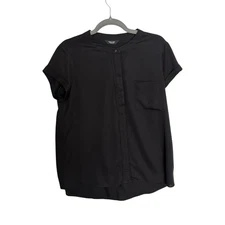 Simply Vera Vera Wang Women’s Black Essential Popover Top W/ Pocket - Size L
