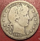 1910-D Barber Quarter. Toned. Free Shipping