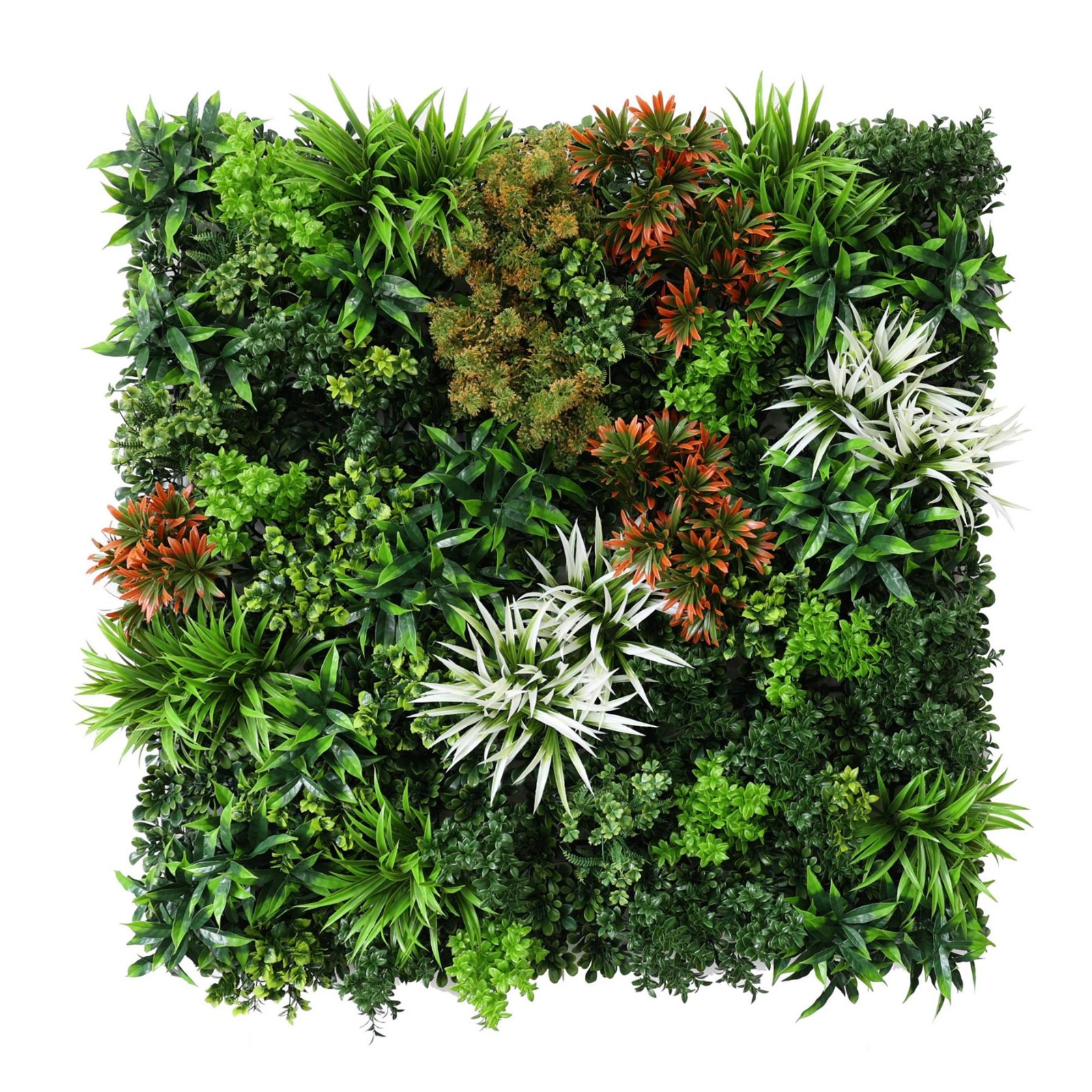 Luxury Artificial Living Wall Hedge Plant Panel In/Outdoor - 1m x 1m - EMBER
