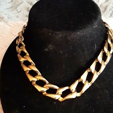 1970 Gold  Tone Large Link Necklace 19‎ Long
