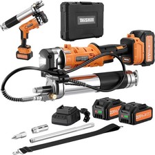 21V Cordless Grease Gun 12000PSI 2x3000mAh Battery Flexible Hose LED Light Kit