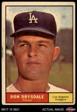 1961 Topps #260 Don Drysdale Dodgers HOF 2 - GOOD