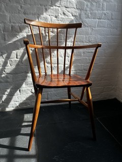 Mid Century Modernist Danish Vintage Teak Windsor Stick Back Chair