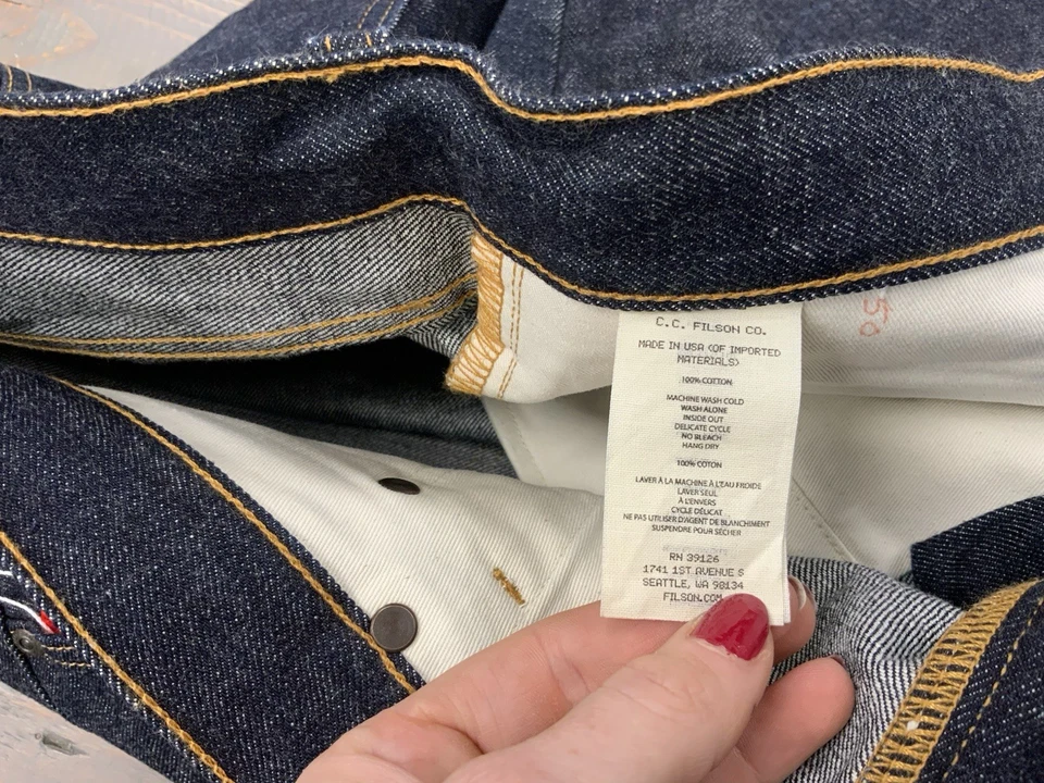 Men’s Filson Selvedge Rail-Splitter Jeans Raw Indigo 40X34 - Image 4 of 4