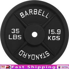 Classic Cast Iron Weight Plates 1 Inch Standard Durable Strength Training 35 lbs