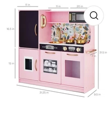 Best Choice Products Pretend Play Kitchen Wooden Toy Set for Kids w/ Telephone,
