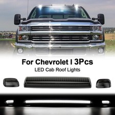 3pc Smoked Lens White Led Cab Roof Clearance Light Kit For Chevy Gmc 2500 Trucks