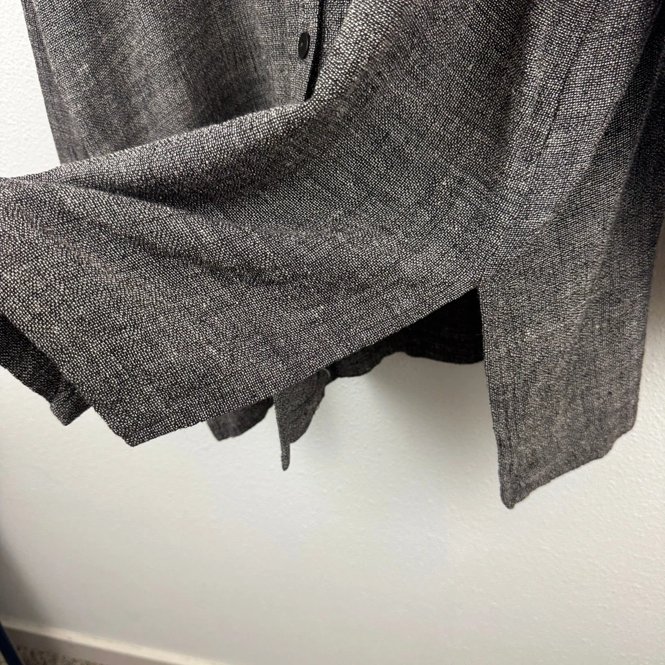 Eileen Fisher Linen Blend Button Up Tunic 1X/2X Woven Lagenlook Brown - Image 3 of 4