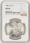 1881-CC Morgan Dollar NGC MS66