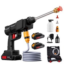 Portable Cordless Car High Pressure Washer Jet Water Wash Cleaner Gun +2 Battery