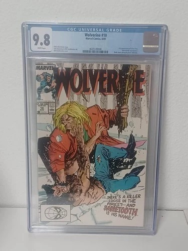 WOLVERINE #10 (Marvel Comics, 1989) CGC Graded 9.8 ~ SABRETOOTH  ~ White Pages