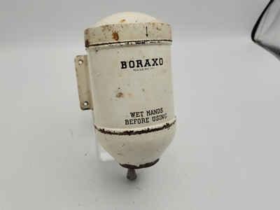 #ad Vintage Boraxo Porcelain Metal Dry Soap Wall Mount Dispenser Gas Station Garage $115.69