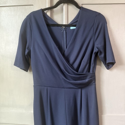 Mono J. McLaughlin Nicole Azul Marino Manga Corta Cuello en V Pierna Ancha Talla XS - Imagen 3 de 8