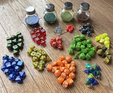 148 D&D RPG Dice Sets  Lot Polyhedral Dice 2 Mini Sets & 4 Potion Bottles