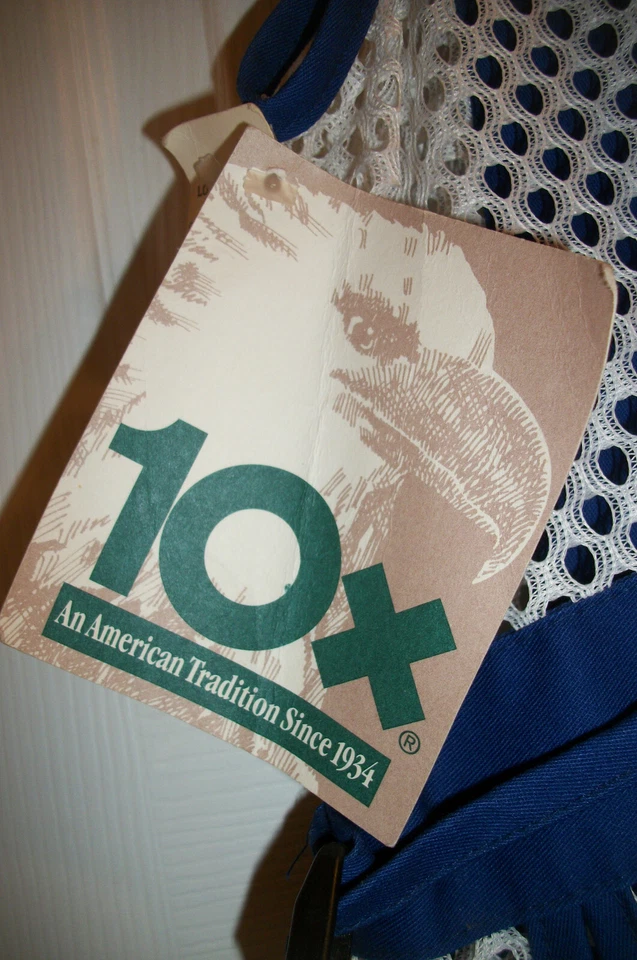 Vintage NWT 10X Blue & White Mesh Shooting Hunting Vest Sz M Made in USA - Image 4 of 4