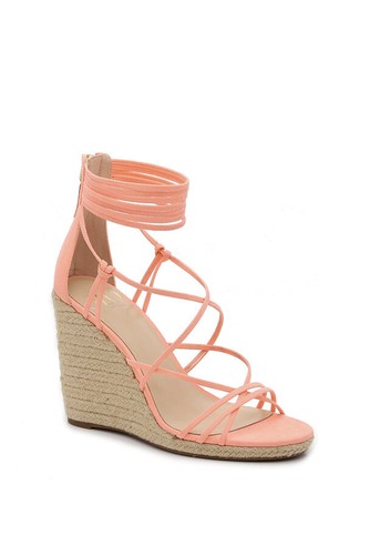 JLO Jennifer Lopez Shoes Coral Faux Suede - CALLIE ESPADRILLE WEDGE SANDAL Heels - Picture 8 of 9