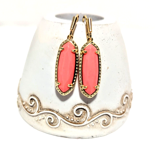 Kendra Scott Eva Magnesite 14K Gold Over Brass Drop Earrings - Coral Magnesite