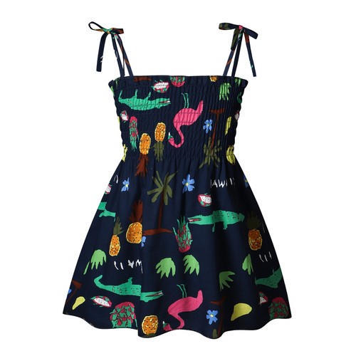 Toddler Kids Baby Girl Floral Animal Pleated Dress Casual Summer Sundress Travel - Picture 6 of 42