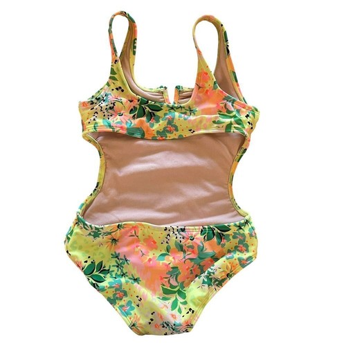 Art Class Girls One Piece Swim Suit Cut Out Size S 6/7 Tropical Multi Colors - Picture 5 of 9