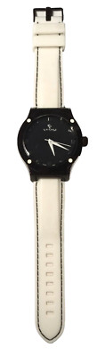 XL Ice King Mens Quartz Watch Black Case/White Silicone Band 7255 *Needs Battery