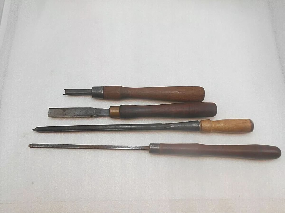 Vintage wood lathe chisels 4 pcs. inc. Buck Bros eBay
