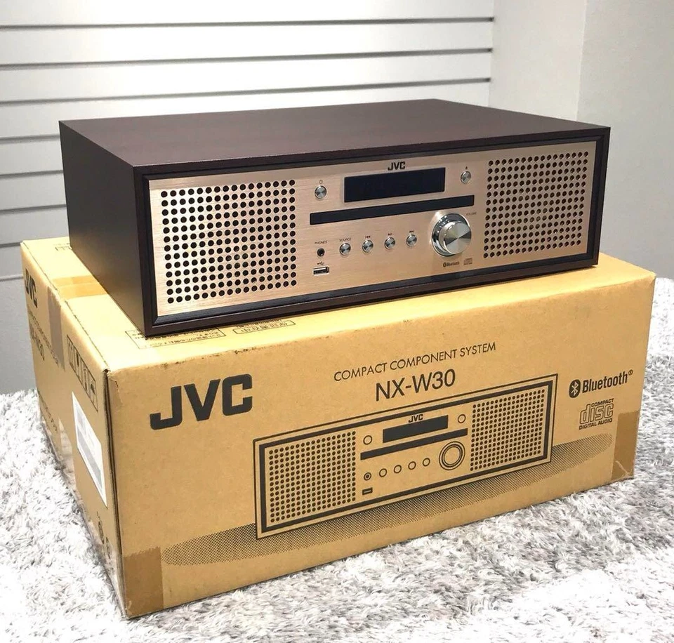 JVC NX-W30 Compact Stereo System Bluetooth Walnut Wood Cabinet CD FM USB - Image 2 of 4