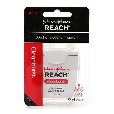5 Pack Johnson&Johnson Reach Dental Floss Cleanburst Of Sweet Cinnamon 55 Yds Ea