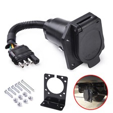 Flat 4 Pin to 7 Way Blade RV Trailer Plug Adapter Tow Truck Light Wire Connector