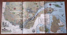 Nostalgie Faltkarte KANADA: QUEBEC Plan Poster Wandbild Dekoration 27/54 cm